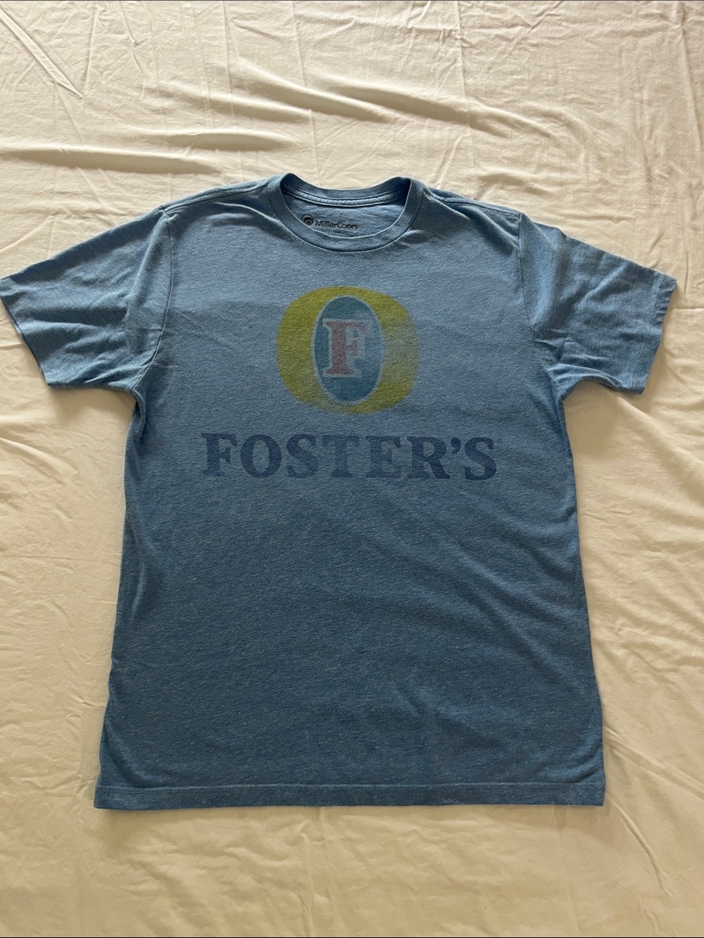 Y2K light blue Foster's Logo Short Sleeve Tee